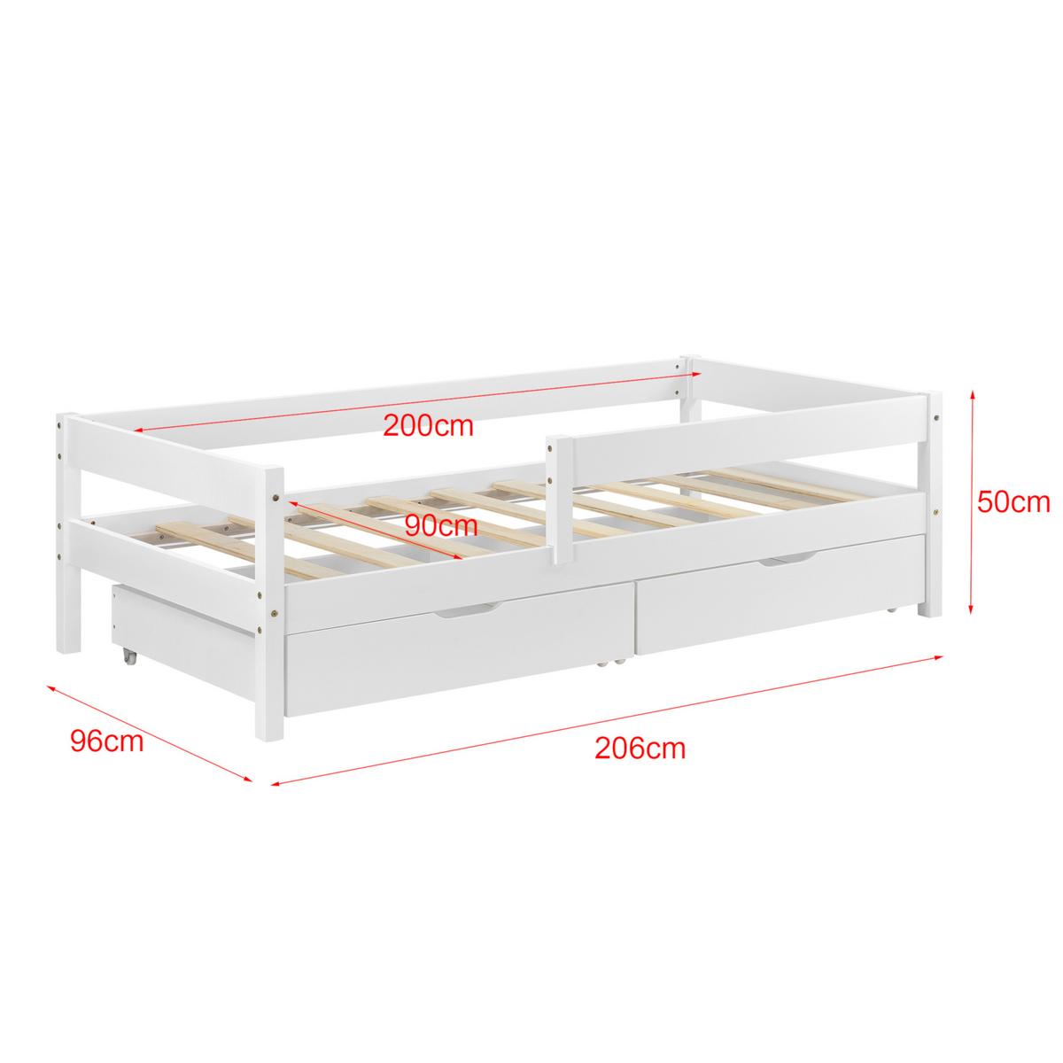 KINDERBETT Borgarnes - Weiß, Holz (90/200cm) - [en.casa]