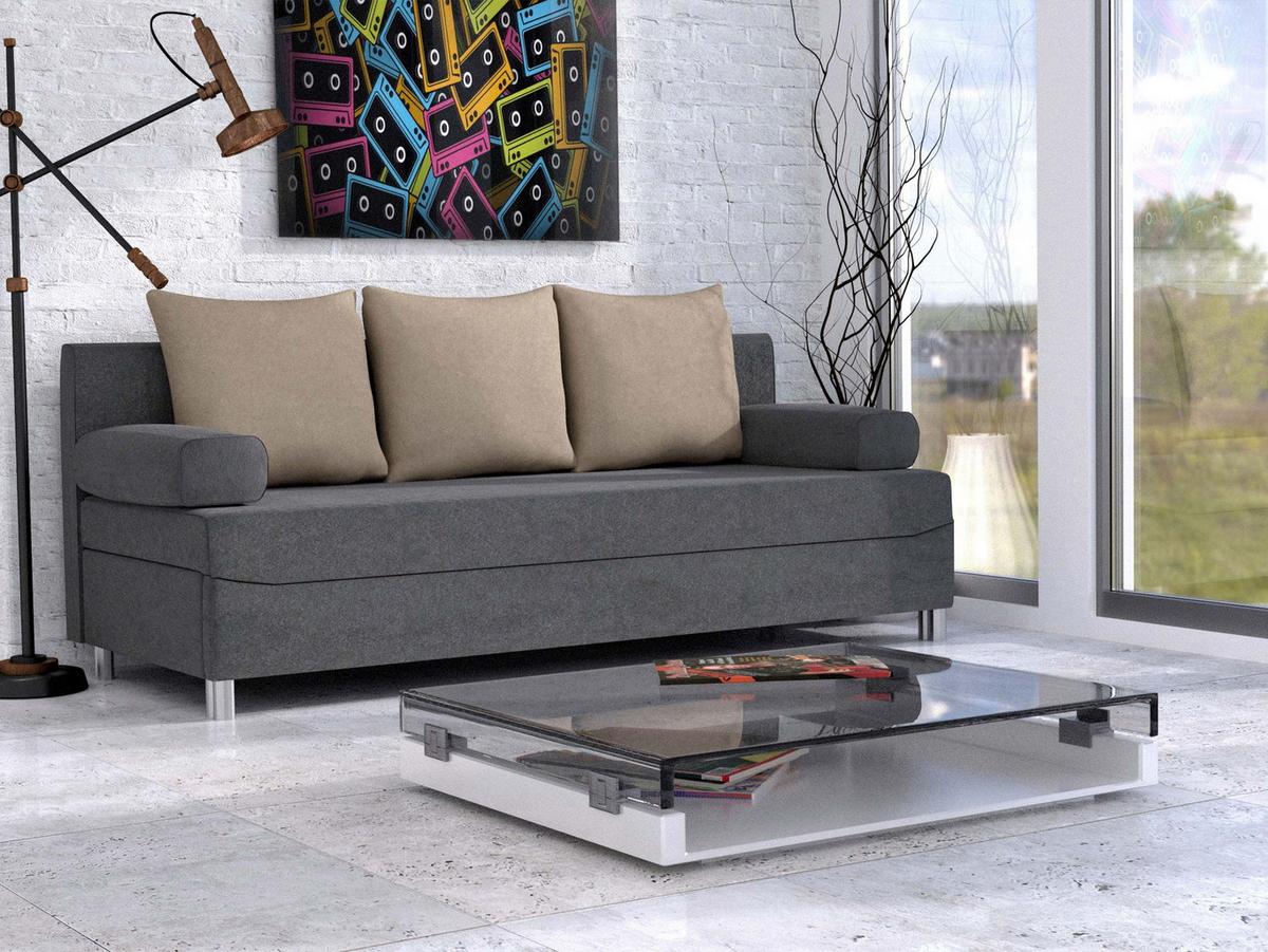 SCHLAFSOFA Dover - Chromfarben/Dunkelgrau, Holz/Kunststoff (192/86/80cm) - MIRJAN24