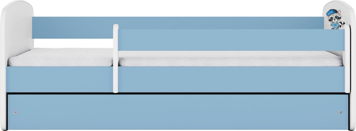 KINDERBETT Emily mit Schublade und Matratze, Blau 80x180 cm - Blaugrau, Holzwerkstoff (180/80cm) - WFL GROUP