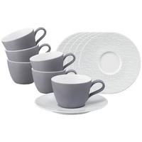 KAFFEETASSEN MIT UNTERTASSEN Life Fashion Elegant Grey 240 ml 6er Set - Grau, Keramik (16.5/8.2/16.5cm) - Seltmann Weiden