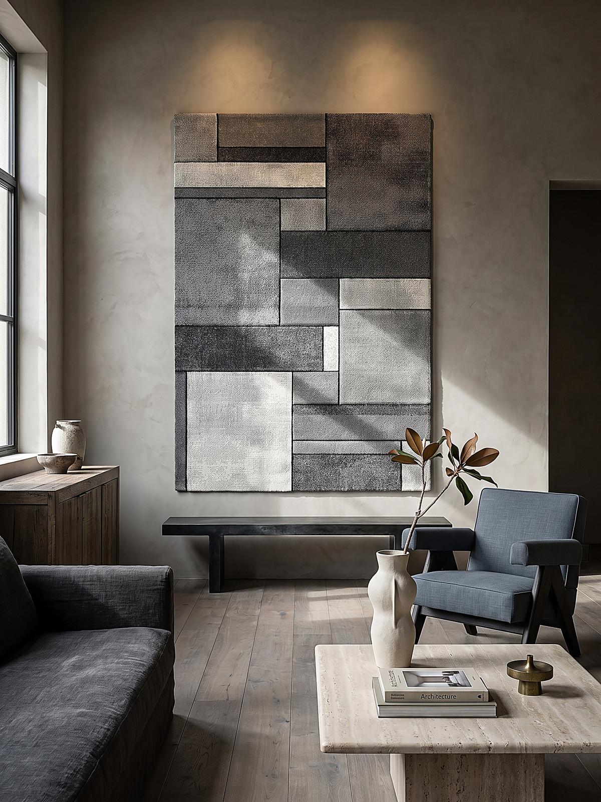 KURZFLORTEPPICH Patchwork BIENO Polypropylen Grau 120 x 170 cm - Grau, Textil (120/170cm) - KADIMA DESIGN