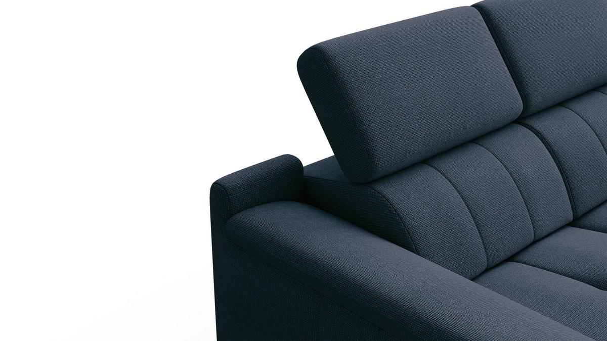 RELAXSOFA FIERO 2-Sitzer mit 2 Relaxfunktionen, dunkelblau - Schwarz/Dunkelblau, Holzwerkstoff/Textil (170/82/103cm) - Wozimo