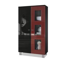 VITRINE Denjo Tür in Bordeaux Hochglanz - Bordeaux, Holzwerkstoff (71/129/35cm) - Vladon