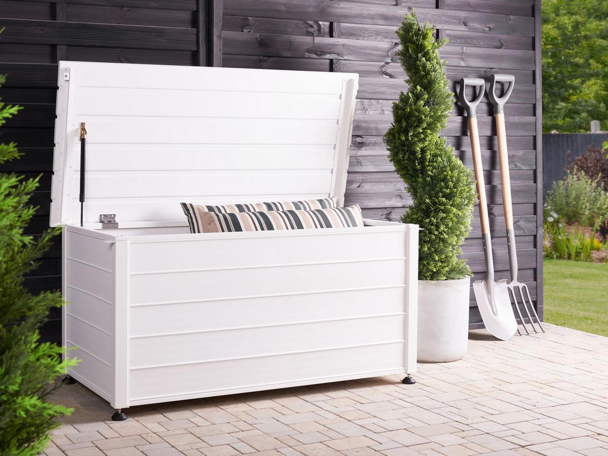 AUFBEWAHRUNGSBOX Weiß Campalto - Weiß, Metall (123/60/60cm) - Beliani