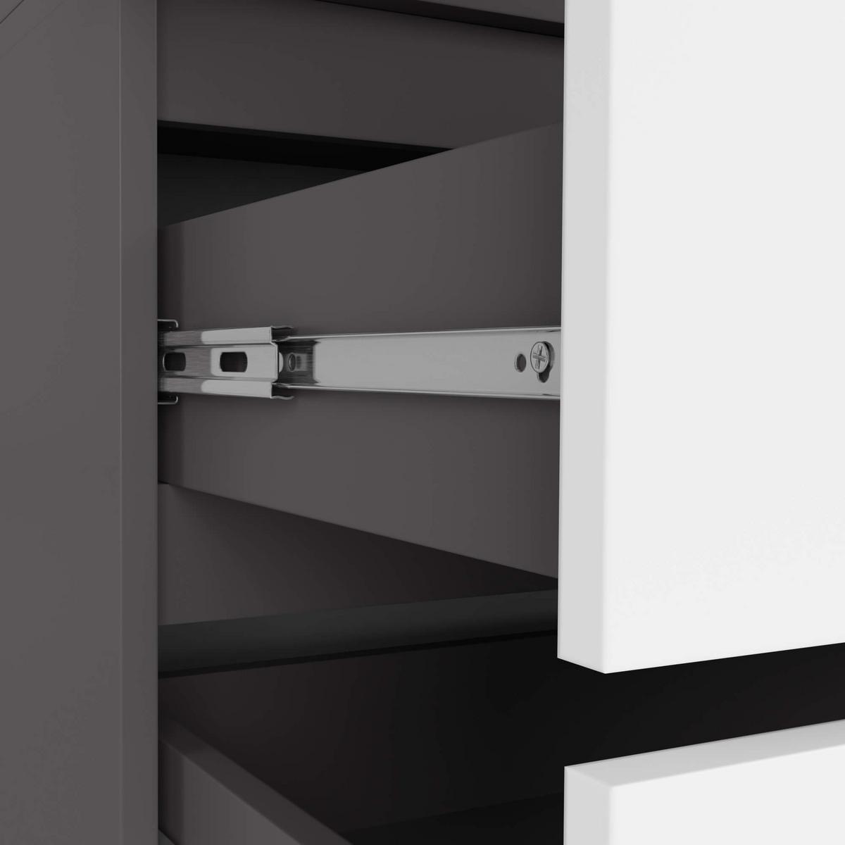 KLEIDERSCHRANK Graphit Grau, Weiß 180/90/51 - Weiß, Holzwerkstoff (90/180/51cm) - RAUMHIRSCH FURNITURE