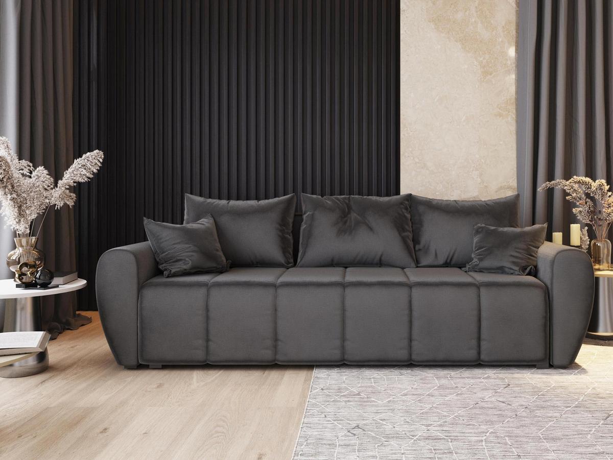 BETTSOFA MADISON Hellgrau Dünner Stoff mit Schlaffunktion - Hellgrau, Textil (242/82/80cm) - MASSENO
