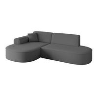 ECKSOFA Ottomane Links MARI-L1 - 243x171x79 cm Grau Bouclé - Schwarz/Grau, Holzwerkstoff/Kunststoff (163/234cm) - ALTDECOR