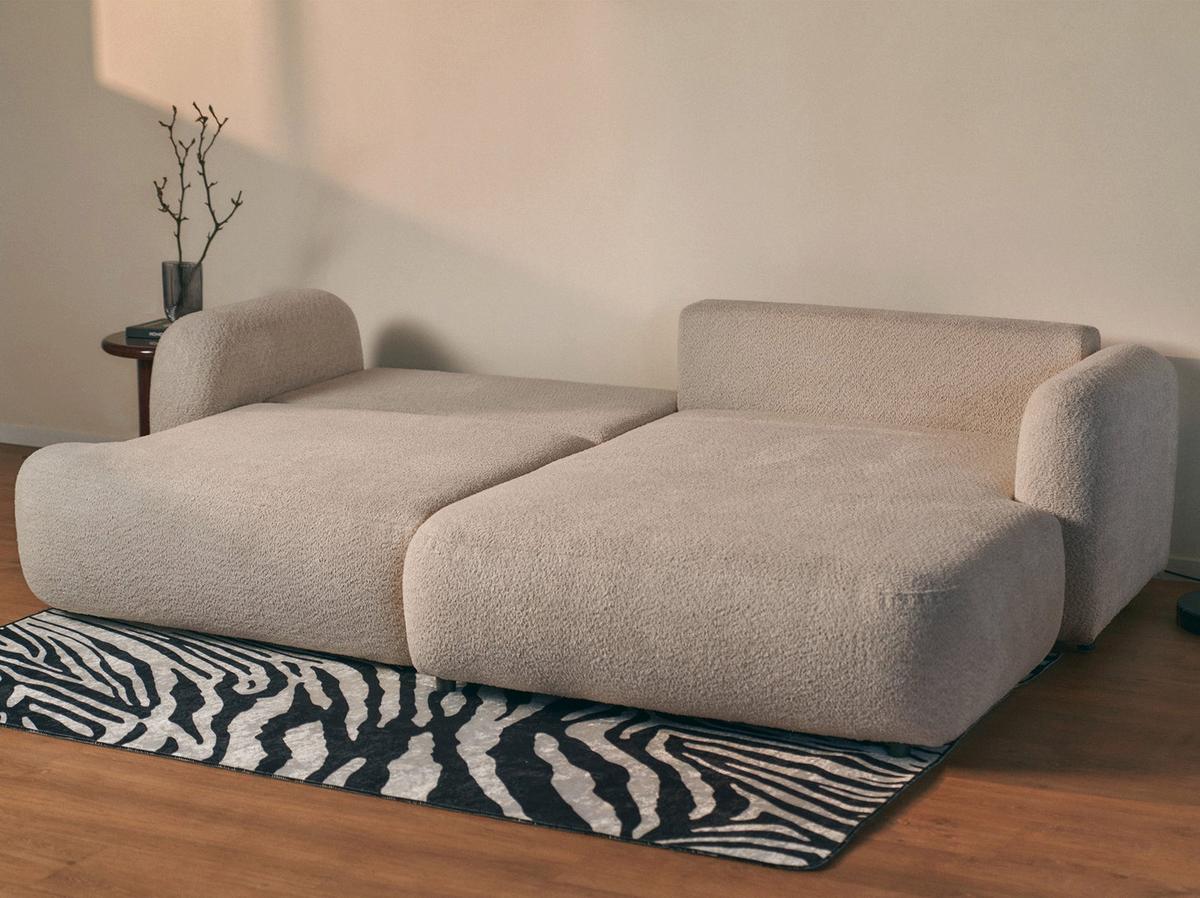 ECKSOFA Tvoya Beigegrau Bouclé - Taupe/Schwarz, Kunststoff/Textil (175/267cm) - Selsey