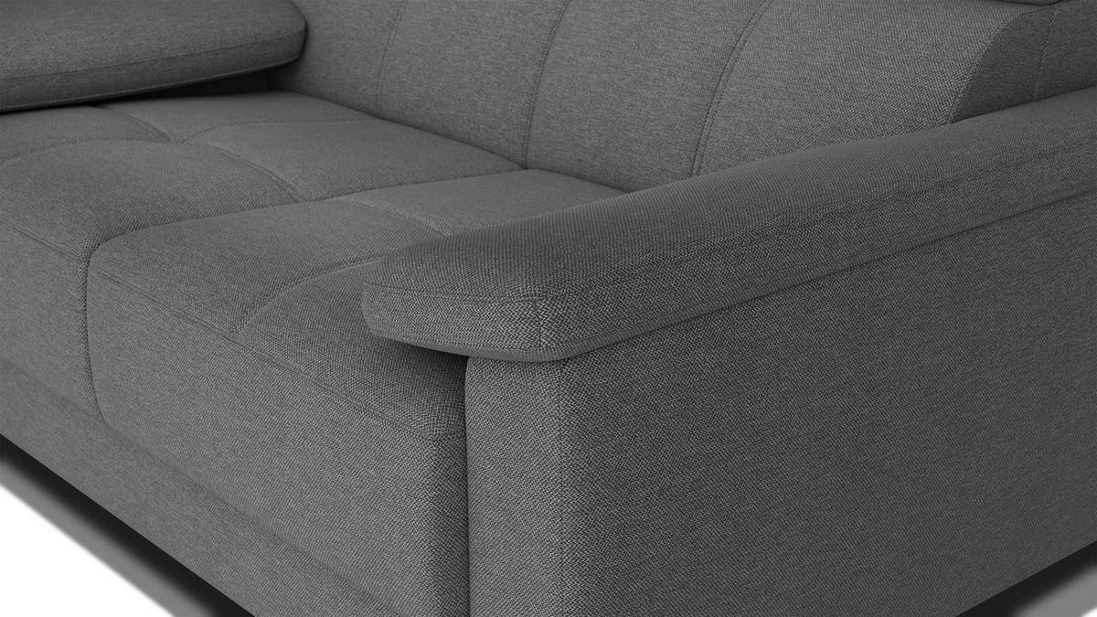 SOFA TAUNUS 2-Sitzer, dunkelgrau - Dunkelgrau/Schwarz, Holzwerkstoff/Textil (141/80/102cm) - Wozimo