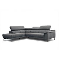 ECKSOFA FIERO 5-Sitzer, dunkelgrau - Dunkelgrau/Schwarz, Holzwerkstoff/Textil (158/269cm) - Wozimo