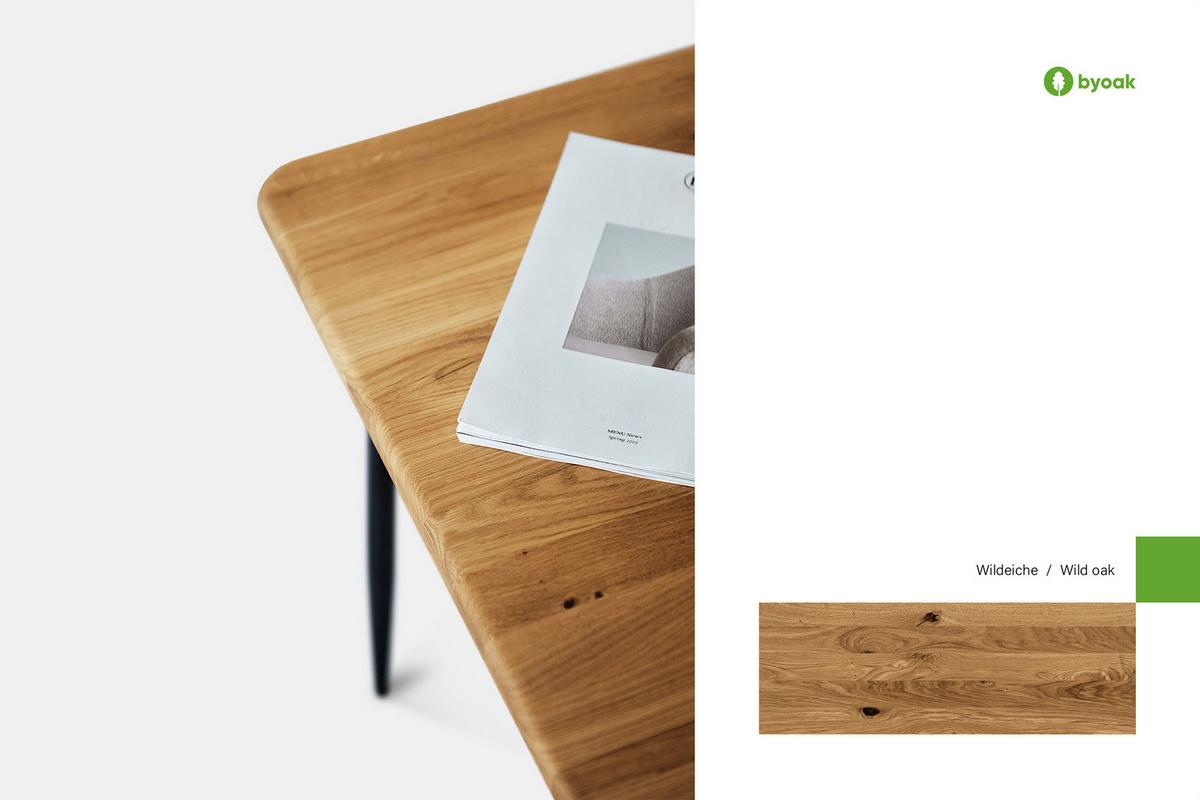 ESSTISCH LINA - Wildeiche, Holz (120/90/78cm) - byoak