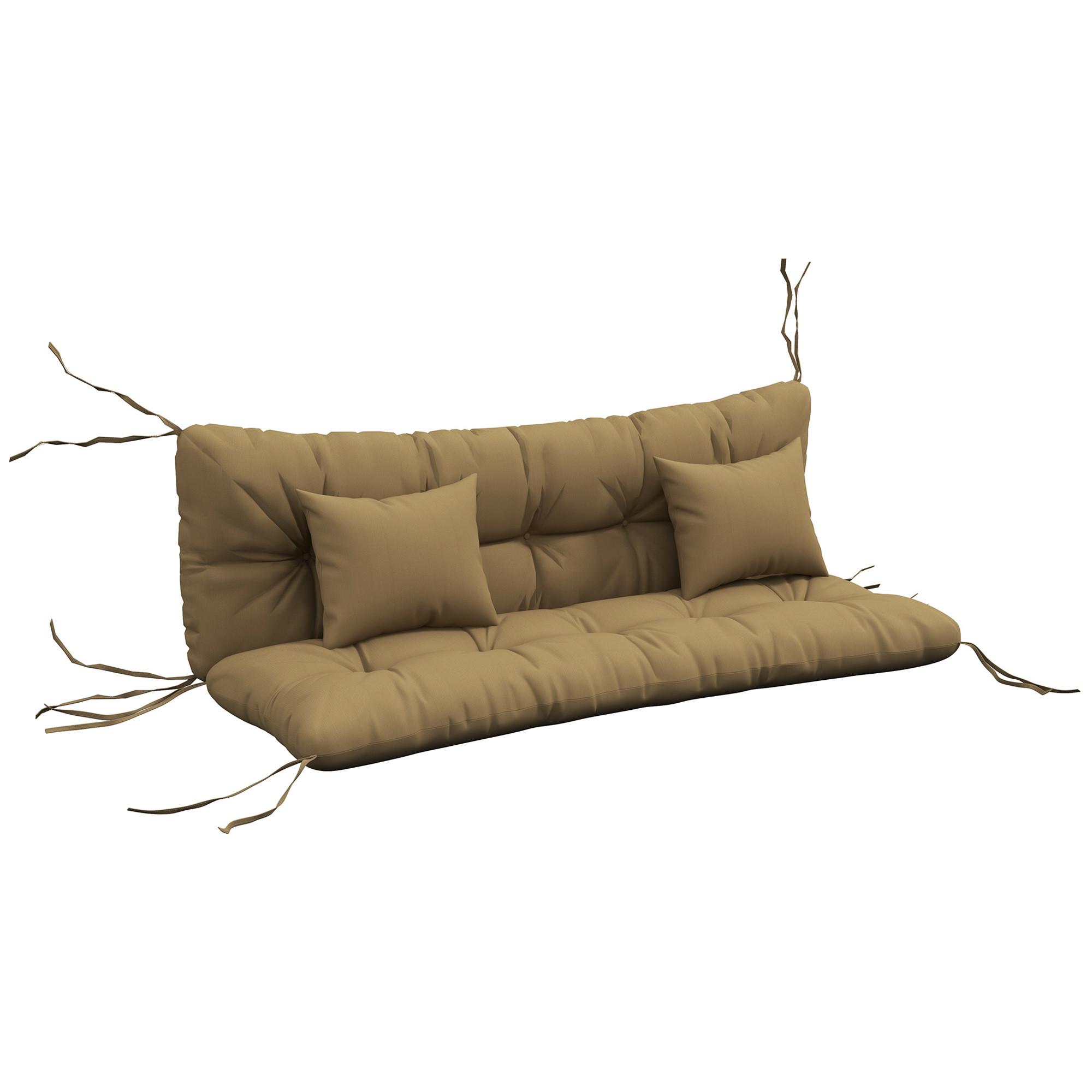 SITZKISSEN 4er Set Polyester PP-Baumwolle Bräune - Braun, Textil (50/12/150cm) - Outsunny
