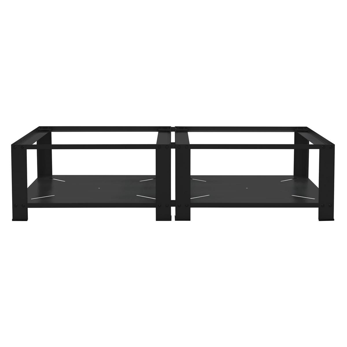 DOPPEL WASCHMASCHINEN UNTERGESTELL 2 Ablagen Schwarz 128x54 cm aus Stahl - Schwarz, Metall (128/32/54cm) - ML-DESIGN