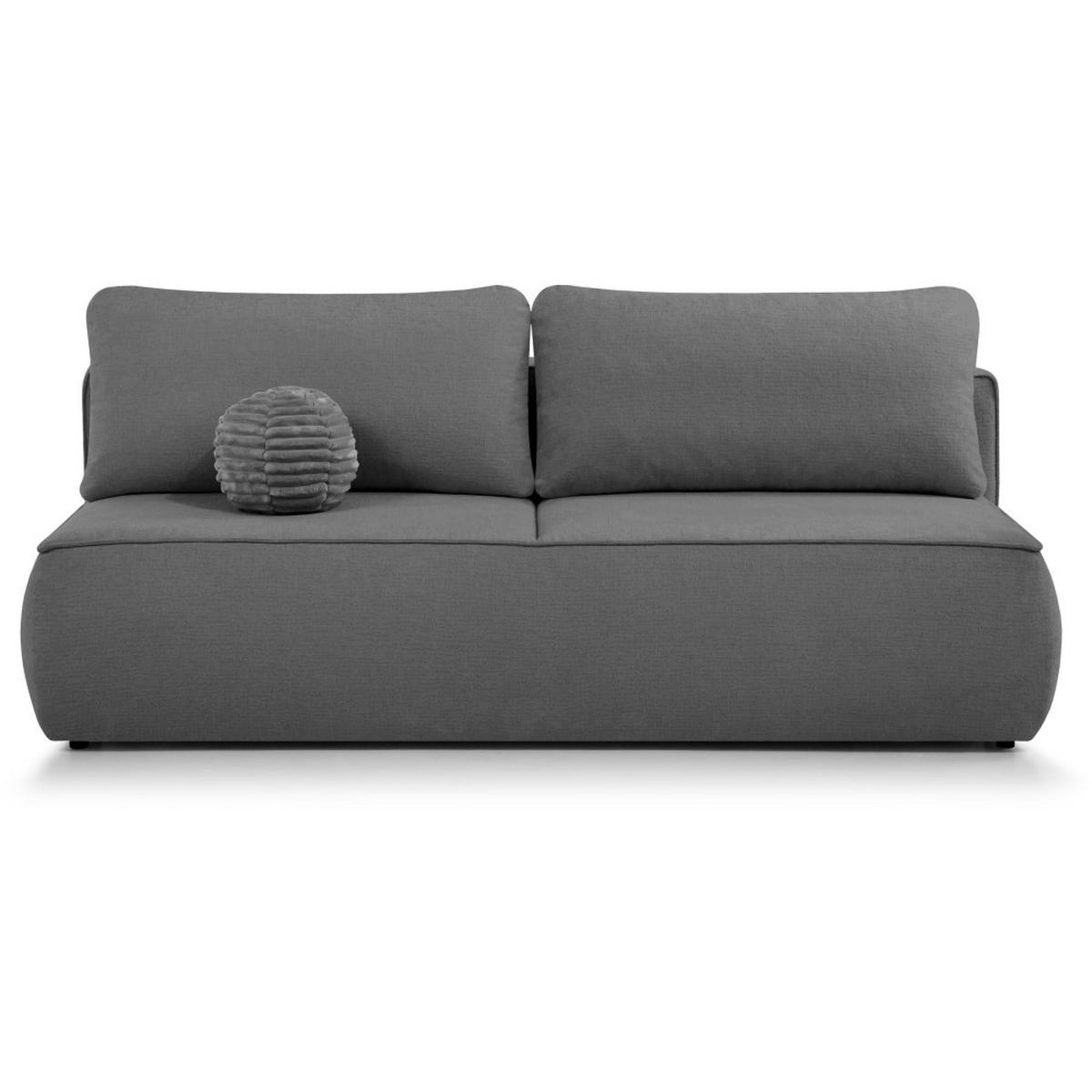 SCHLAFSOFA Darling 2-Sitzer, mit Bettkasten, Dunkelgrau - Dunkelgrau, Textil (210/92/100cm) - Beautysofa