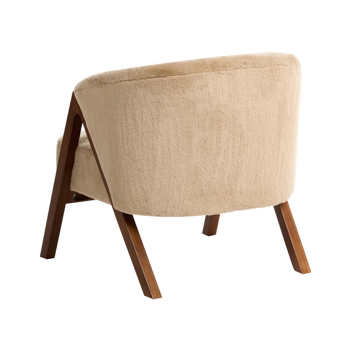 SESSEL Webpelz Beige Skei - Beige/Braun, Kunststoff (67/69/66cm) - Beliani