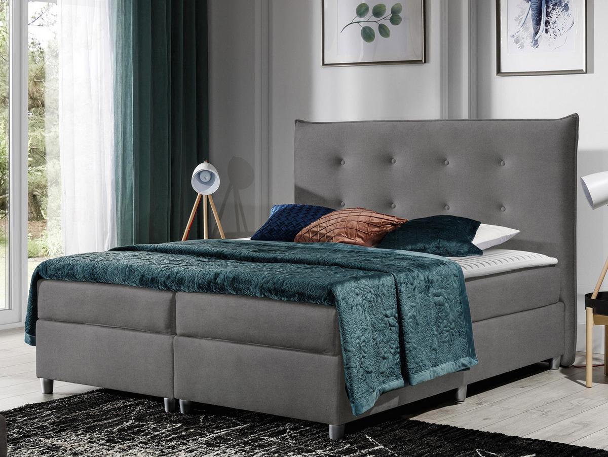 BOXBETT Prato - H3 - Grau, Holz (160/200cm) - MIRJAN24
