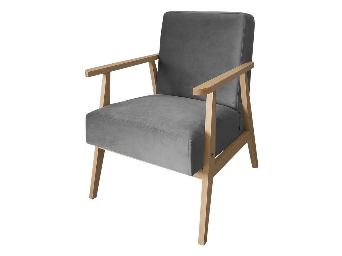 SESSEL Retro - Naturfarben/Grau, Holz/Textil (59/76/67cm) - MIRJAN24