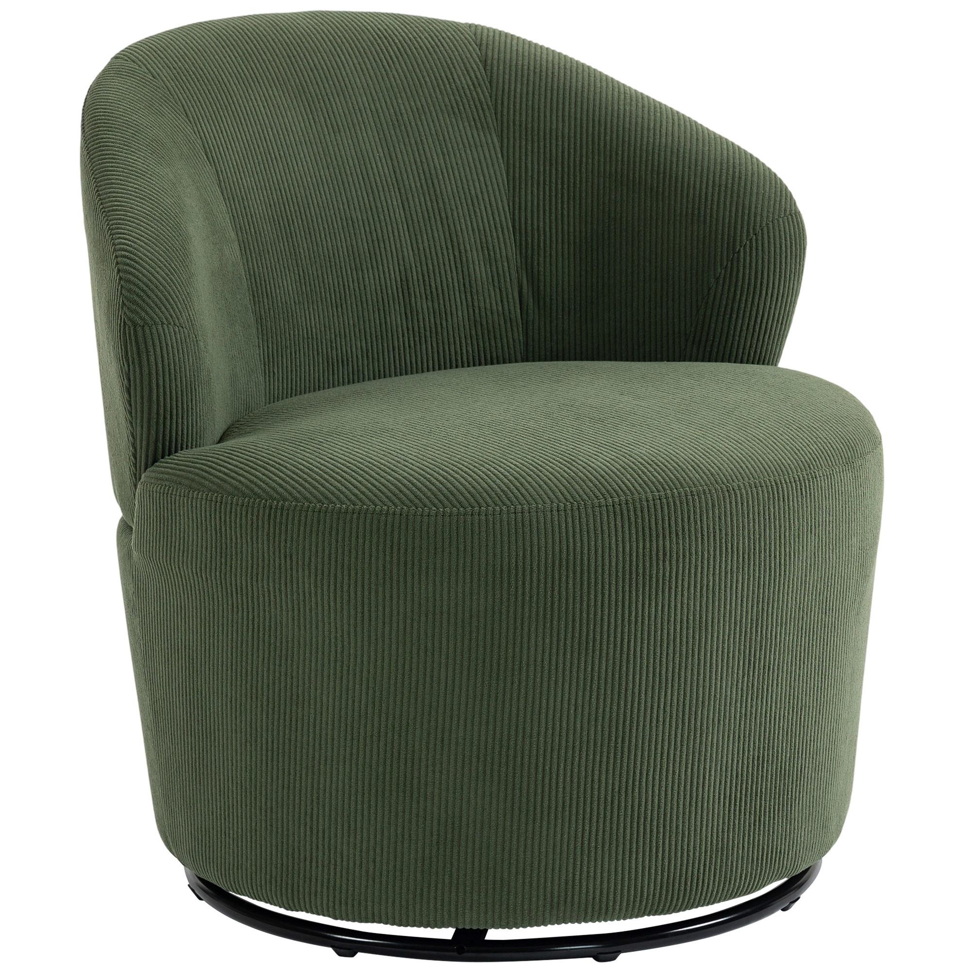 SESSEL aus Polyester Metall Dunkelgrün - Dunkelgrün/Schwarz, Textil/Metall (73.5/77/74.5cm) - HOMCOM