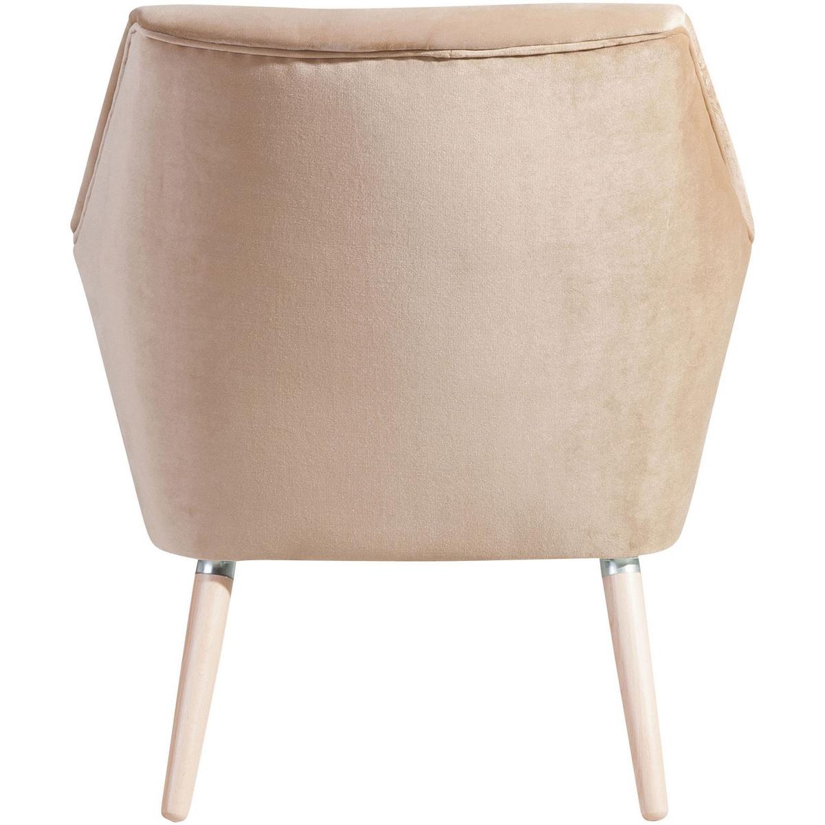 SESSEL Kachka Bezug Samtvelour Buche natur / sand - Sandfarben/Buchefarben, Kunststoff (71/81/67cm) - 58aufmkessel