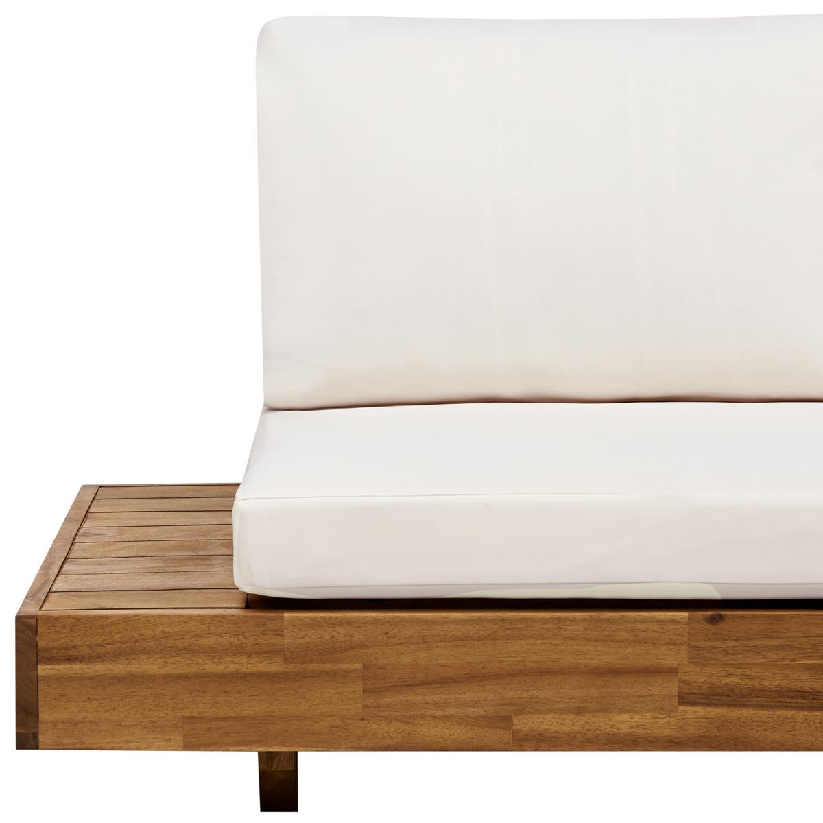 LOUNGESOFA 2-Sitzer Heller Holzfarbton Marettimo - Hellbraun/Weiß, Holz (167/70/68cm) - Beliani