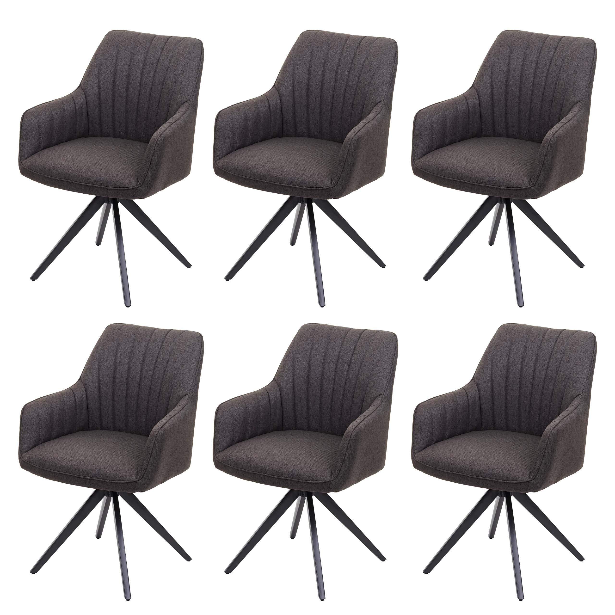 ESSZIMMERSTUHL Braun 6er-Set - Graubraun/Braun, Textil (58/87/62cm) - MCW