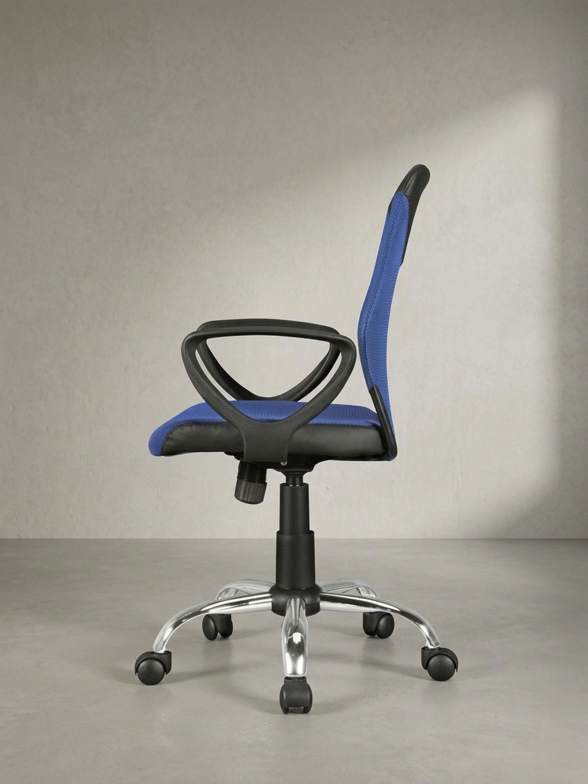 JUGENDDREHSTUHL Nylon Ergonomisch Höhenverstellbar DAVOS, Blau 60x60x101 cm - Blau/Silberfarben, Textil/Metall (60/101/60cm) - KADIMA DESIGN