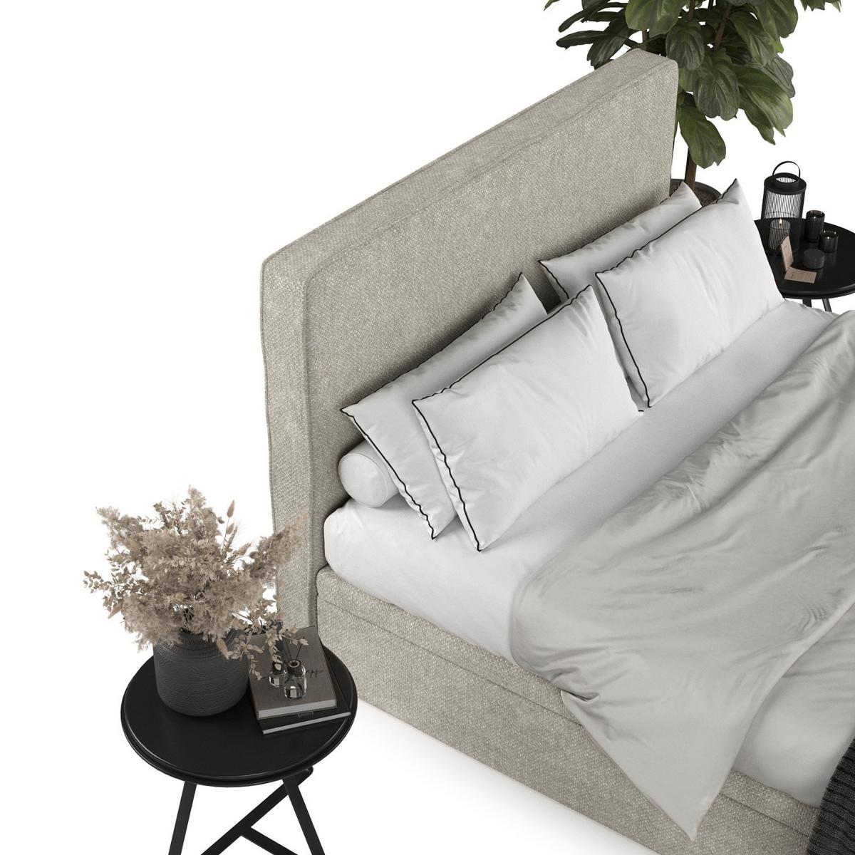 POLSTERBETT Hush mit Stauraum 200/200 cm Beige im Alta Stoff - Beige/Schwarz, Holz/Holzwerkstoff (200/200cm) - AltaBeds