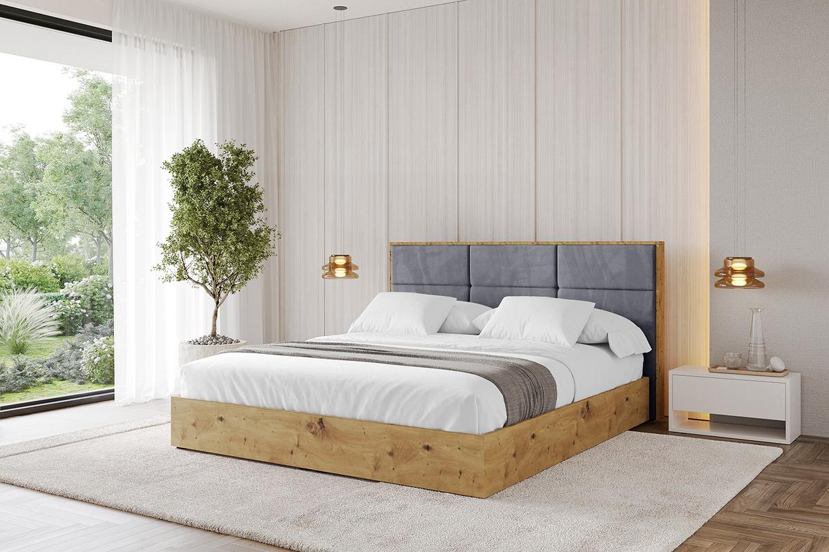 POLSTERBETT mit Bettkasten und Lattenrost, Boxbett ohne Matratze - ENZO1 140x200 Dunkelgrau - Dunkelgrau, Holzwerkstoff/Textil (140/200cm) - ALTDECOR