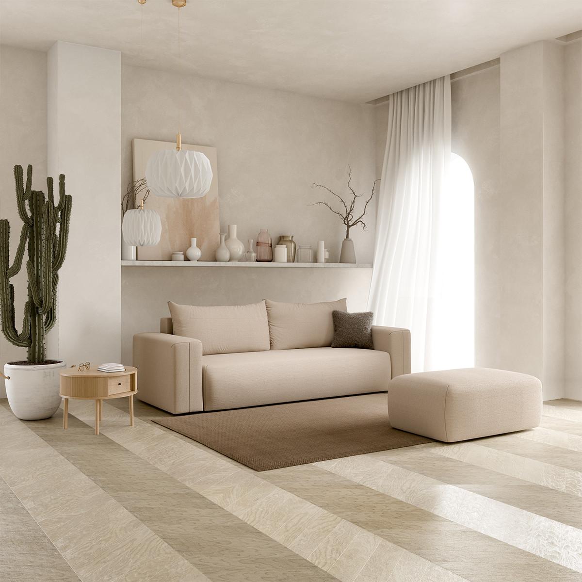 SOFA Bliss 3 Sitzplätze Beige - Beige, Holz (252/72/97cm) - Petits-meubles
