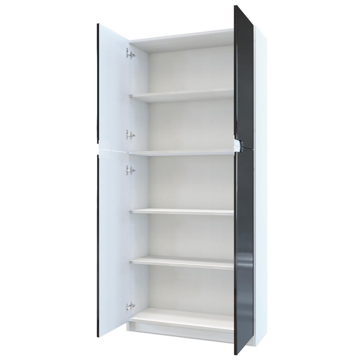BÜROSCHRANK Logan Fronten in Weiß matt - Weiß, Holzwerkstoff (82/184/37cm) - Vladon
