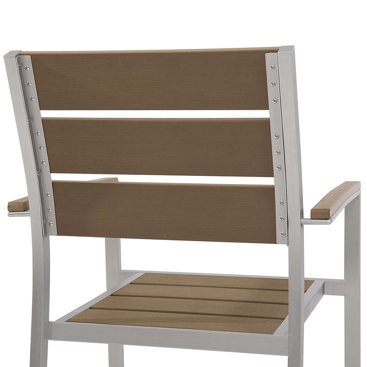 GARTENSTUHL 6er-Set Kunstholz braun Vernio - Braun, Kunststoff (54/88/57cm) - Beliani