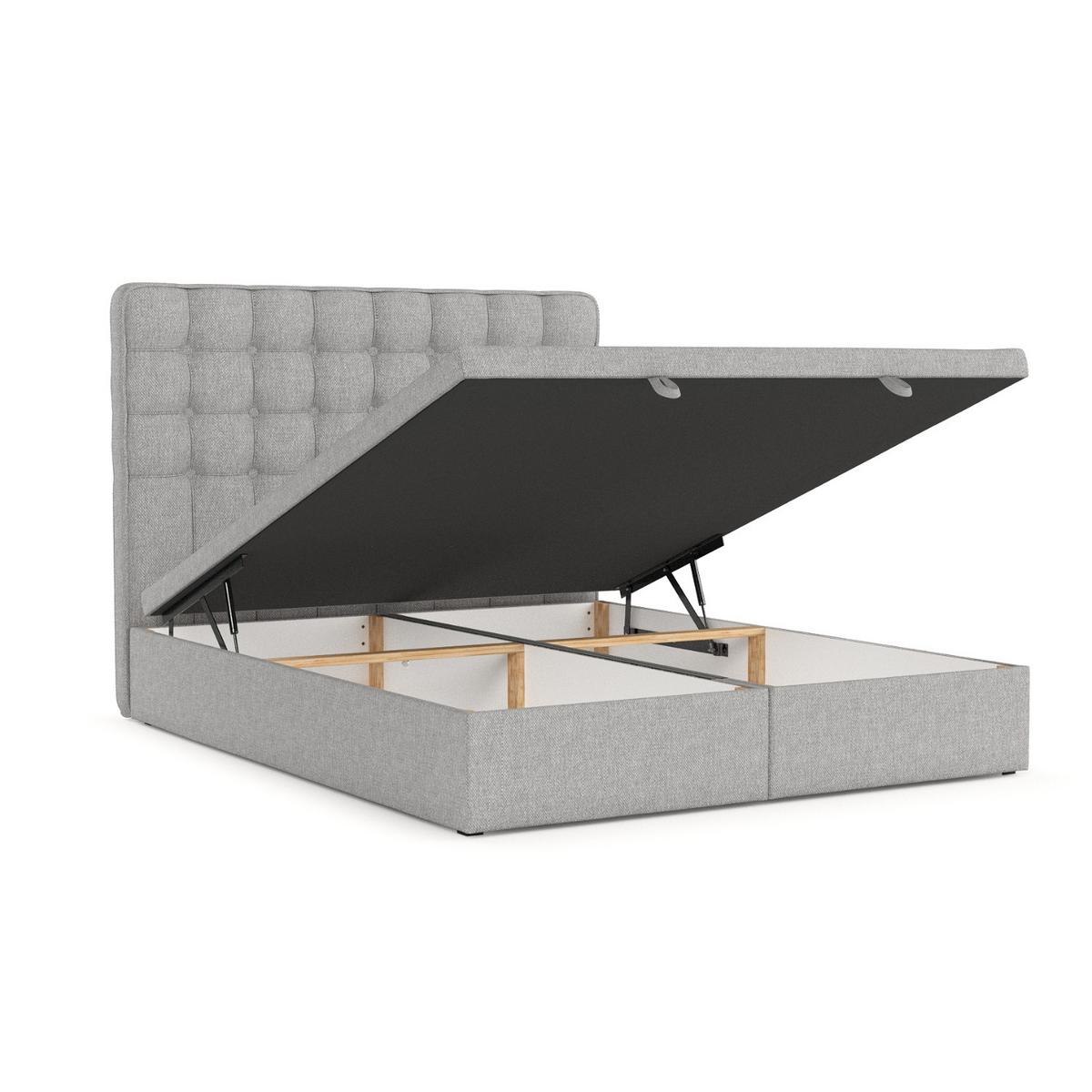 POLSTERBETT Celestia mit Stauraum 160/200 cm Grau im Megan Stoff - Schwarz/Grau, Holz/Holzwerkstoff (160/200cm) - AltaBeds