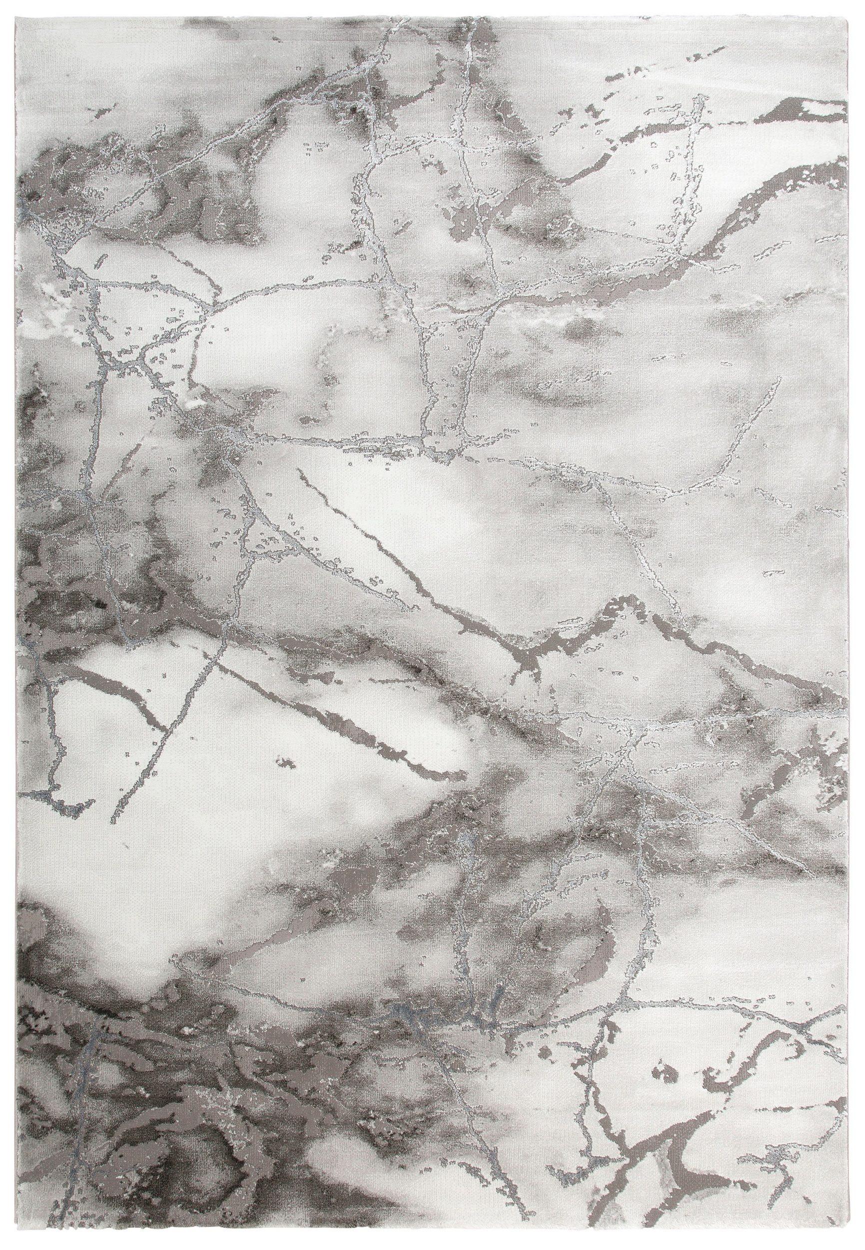 KURZFLORTEPPICH Abstrakt SVEDA Polypropylen Grau 120 x 170 cm - Grau, Textil (120/170cm) - KADIMA DESIGN