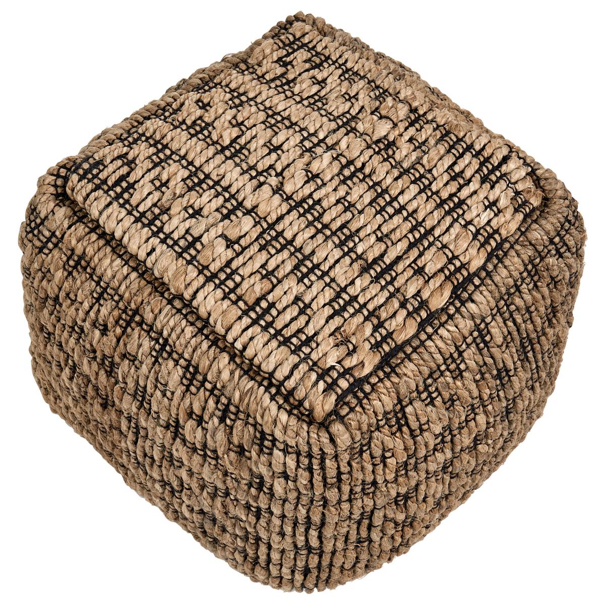 POUF Jute Beige Mabula - Beige, Textil (40/40/40cm) - Beliani