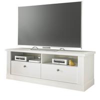 TV-LOWBOARD weiß Pinie Landhaus, TV Unterteil 132 cm, Soft-Close-Funktion - Weiß, Holzwerkstoff/Kunststoff (135/51/45cm) - Furn.Design