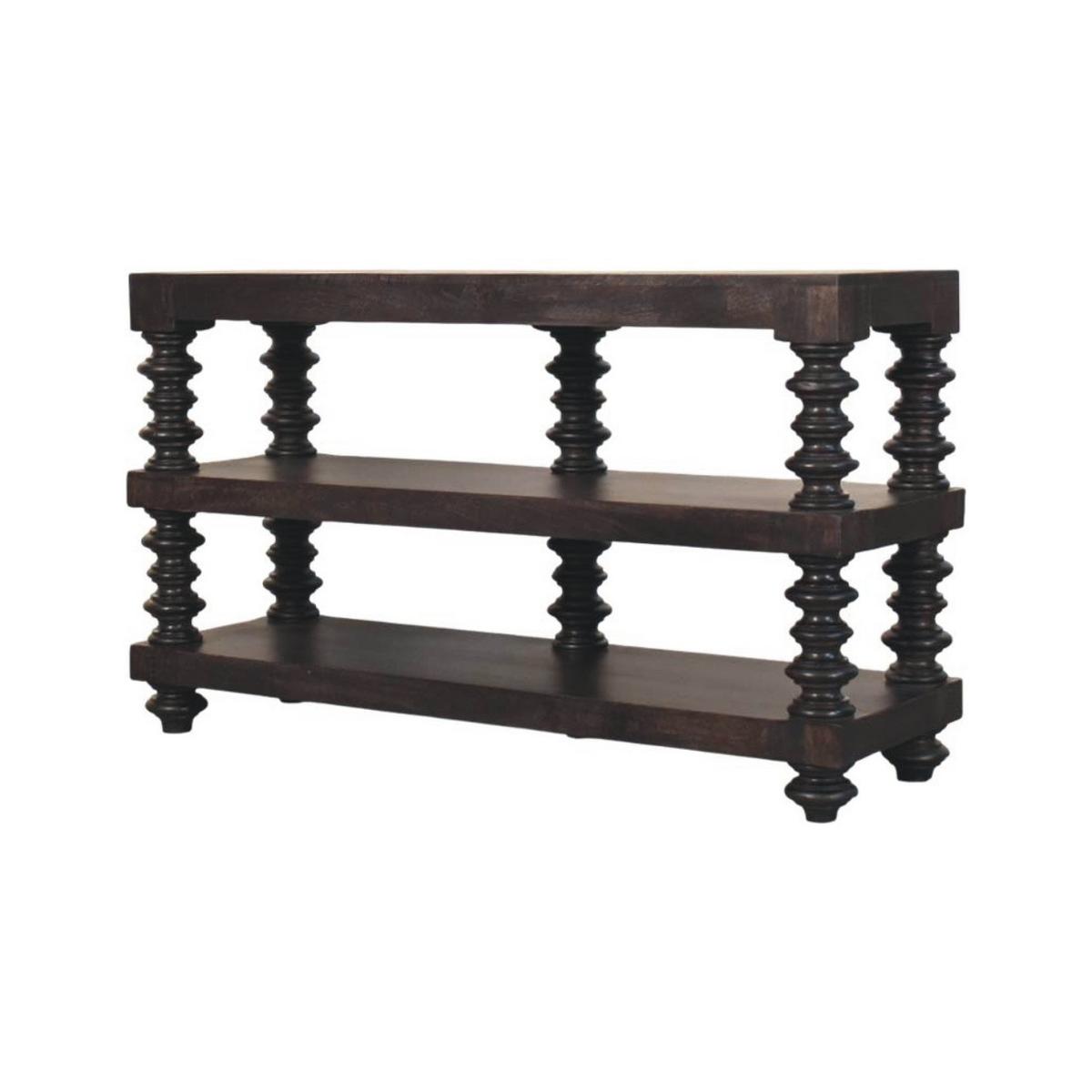 KONSOLENTISCH in tiefem Carbon-Escheton, 2 Ablagen, braun mit Carbon-Finish - Dunkelbraun, Holz (40/130/76cm) - Artisan Furniture