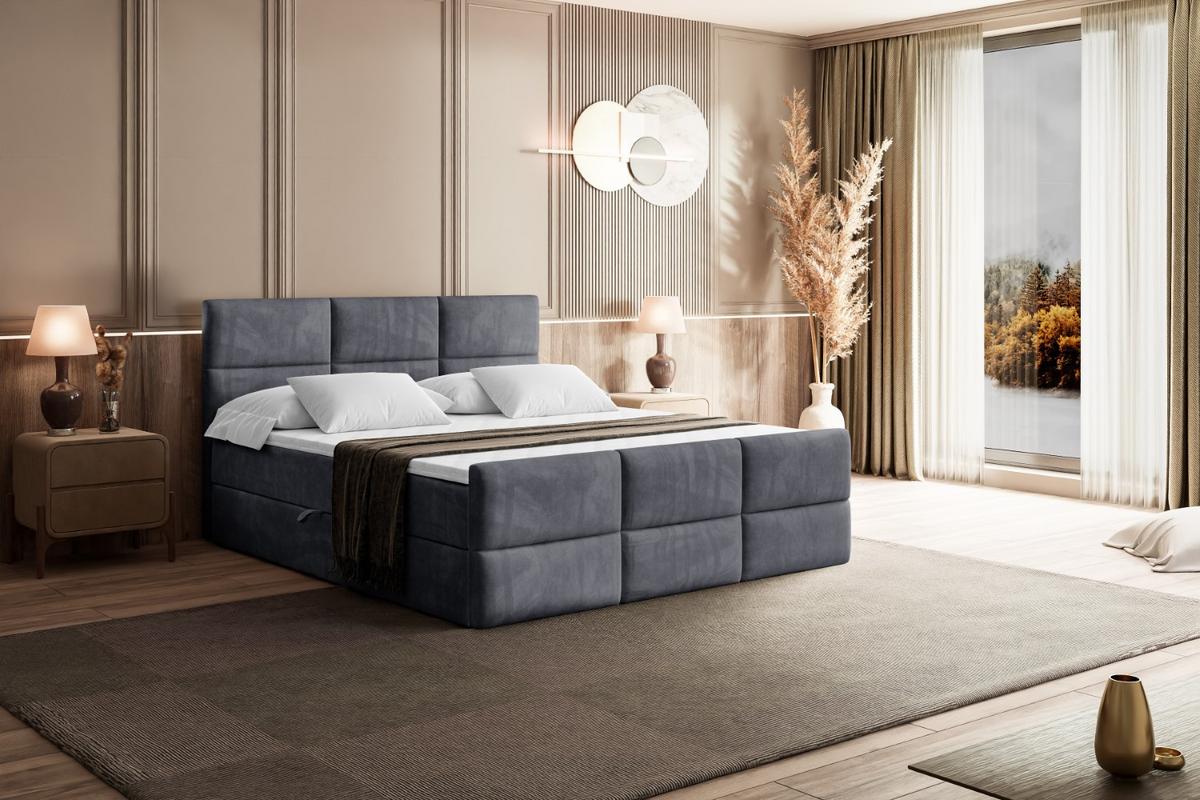 BOXBETT OHIO-Z - 120x200 cm - H3 - Dunkelgrau - Dunkelgrau, Holzwerkstoff (120/200cm) - ALTDECOR