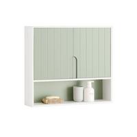 HÄNGESCHRANK Grün - Weiß/Grün, Holzwerkstoff (60/54/15cm) - SoBuy