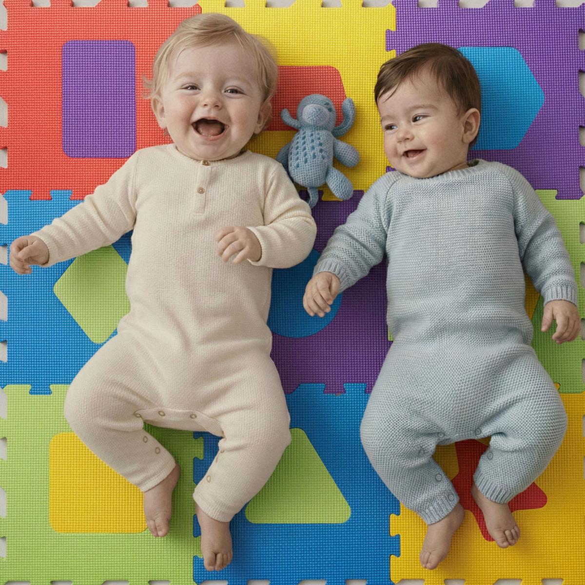 SPIELMATTE ab Null 90 cm Baby Puzzlematte Formen - Multicolor, Kunststoff (30/30cm) - Littletom