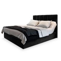 BOXBETT BARINO 160x200 cm mit Matratze und Topper - Schwarz - Schwarz, Holz (160/200cm) - MASSENO