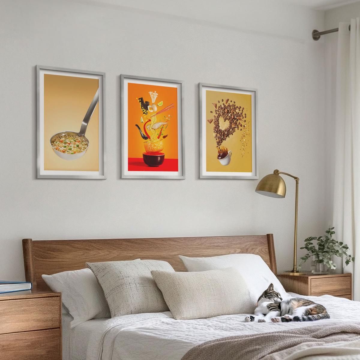 BILDER SET 3er Set - 40x60 cm Silberner Rahmen - Küchenthemen - Silberfarben, Kunststoff (40/60cm) - TULUP
