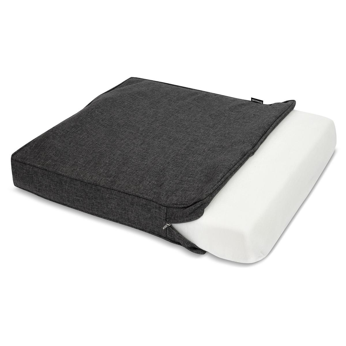 LOUNGEKISSEN Ilano Outdoor Sitz 50/50/8 cm Graphitgrau - Grau, Textil (50/50/8cm) - Beautissu 