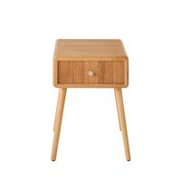 NACHTTISCH mit 1 Schublade und lamellenartiger Front 42/35/52 cm - Eschefarben, Holzwerkstoff (35/52/39cm) - Calicosy