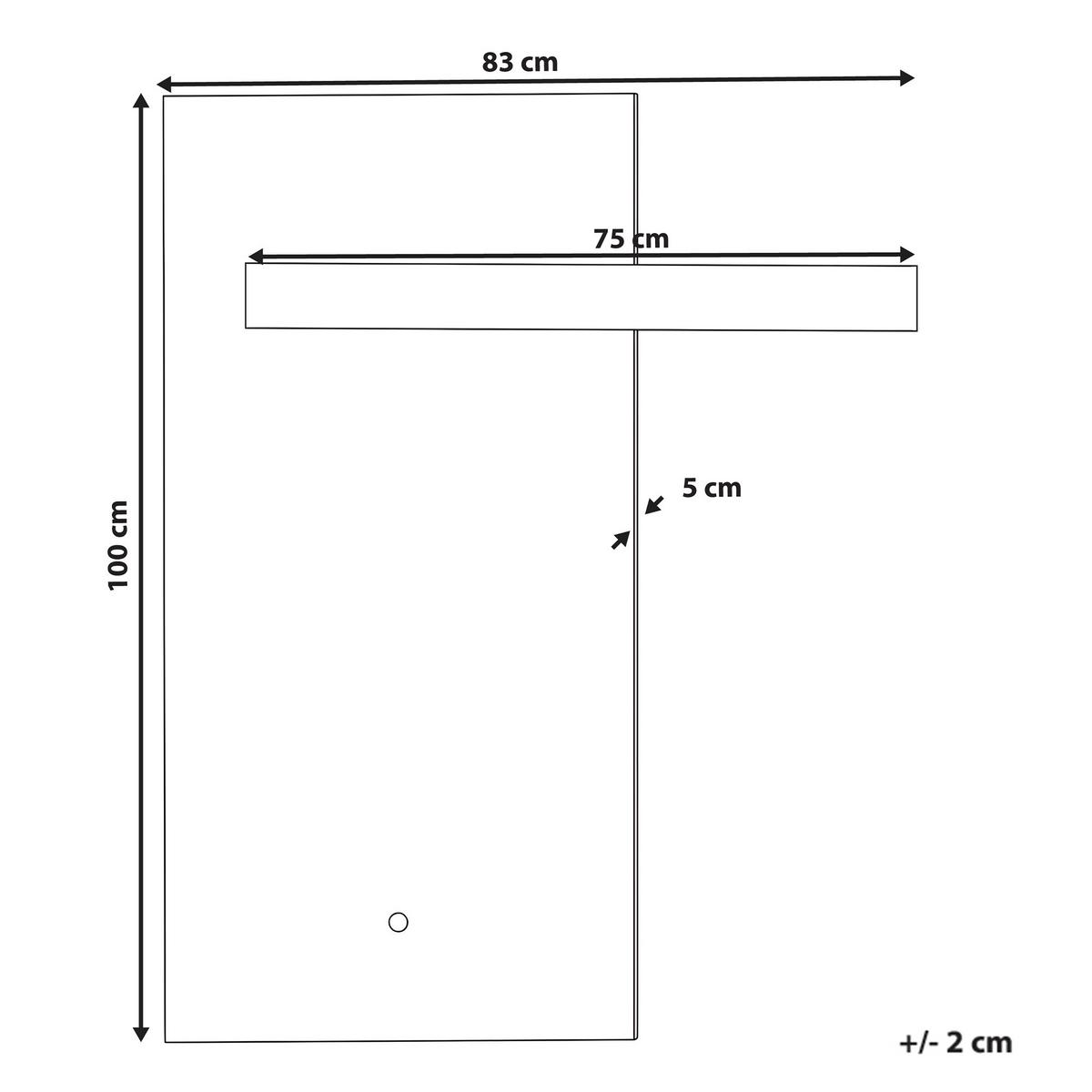 LED-BADEZIMMER-SPIEGEL 83/100 cm Silber Maux - Silberfarben, Glas (83/100/5cm) - Beliani