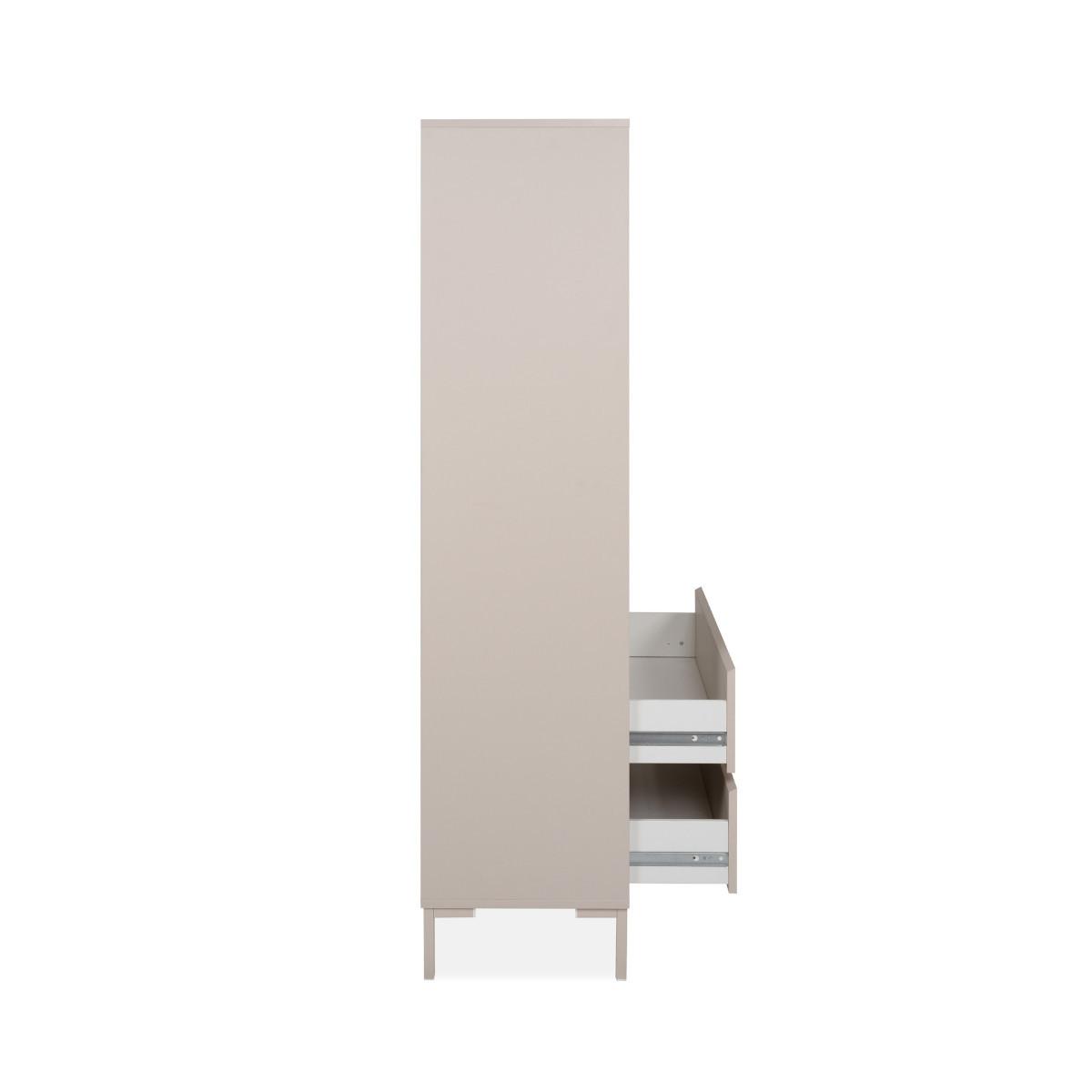BUCHERREGAL 3 Regalböden und 2 Schubladen, Farbe Kaschmir 40/165/77,5 cm - Beige, Holzwerkstoff (40/165/77.5cm) - Calicosy
