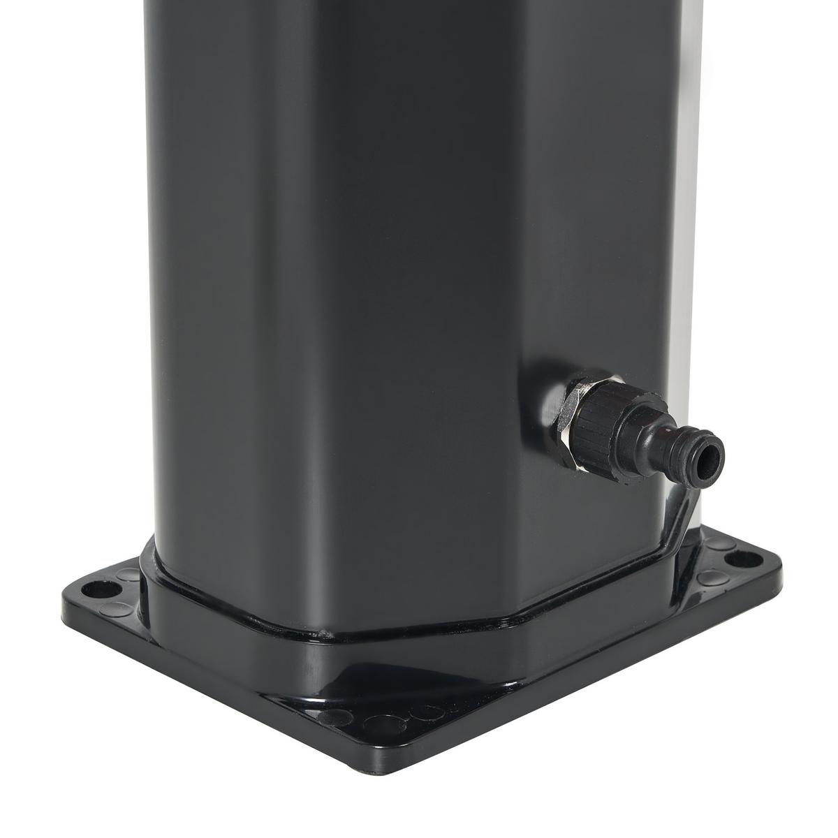 FREISTEHENDE solarbetriebene Gartendusche Schwarz Topocalma - Schwarz, Kunststoff (18/217/15cm) - Beliani