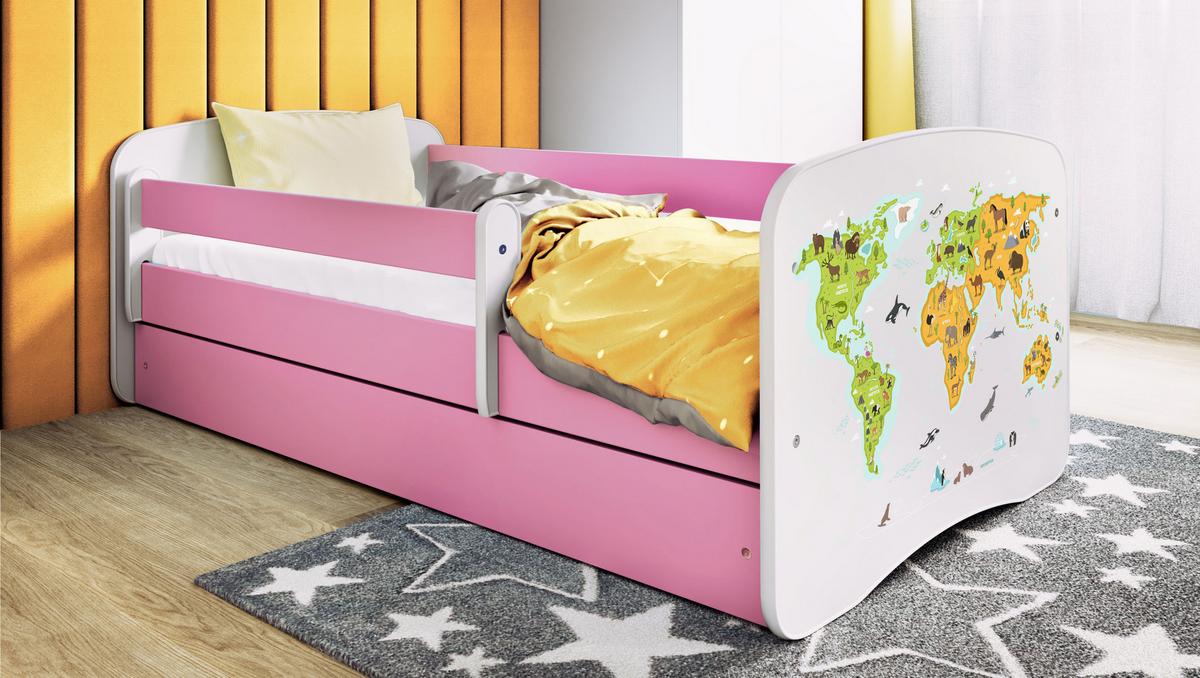 KINDERBETT Karte mit Schublade und Matratze 180/80 - Rosa, Holzwerkstoff (80/180cm) - RAUMHIRSCH FURNITURE