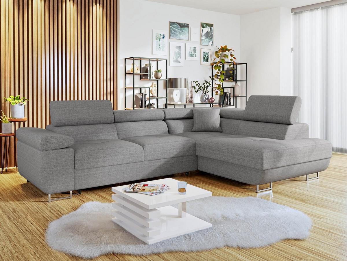 ECKSOFA Torezio, Seite: Rechts - Hellgrau, Holz/Textil (274/203cm) - MIRJAN24