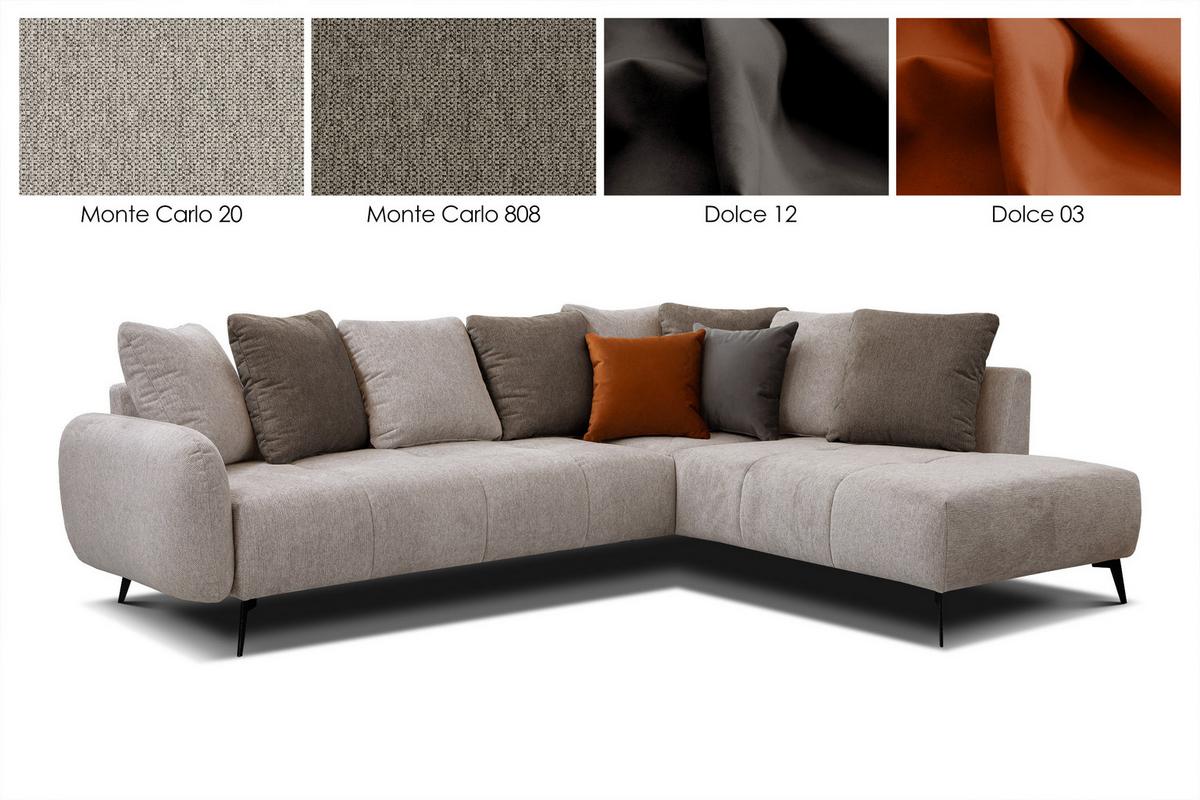 ECKSOFA EVENTO 5-Sitzer, beige - Beige/Schwarz, Holzwerkstoff/Textil (266/206cm) - Wozimo