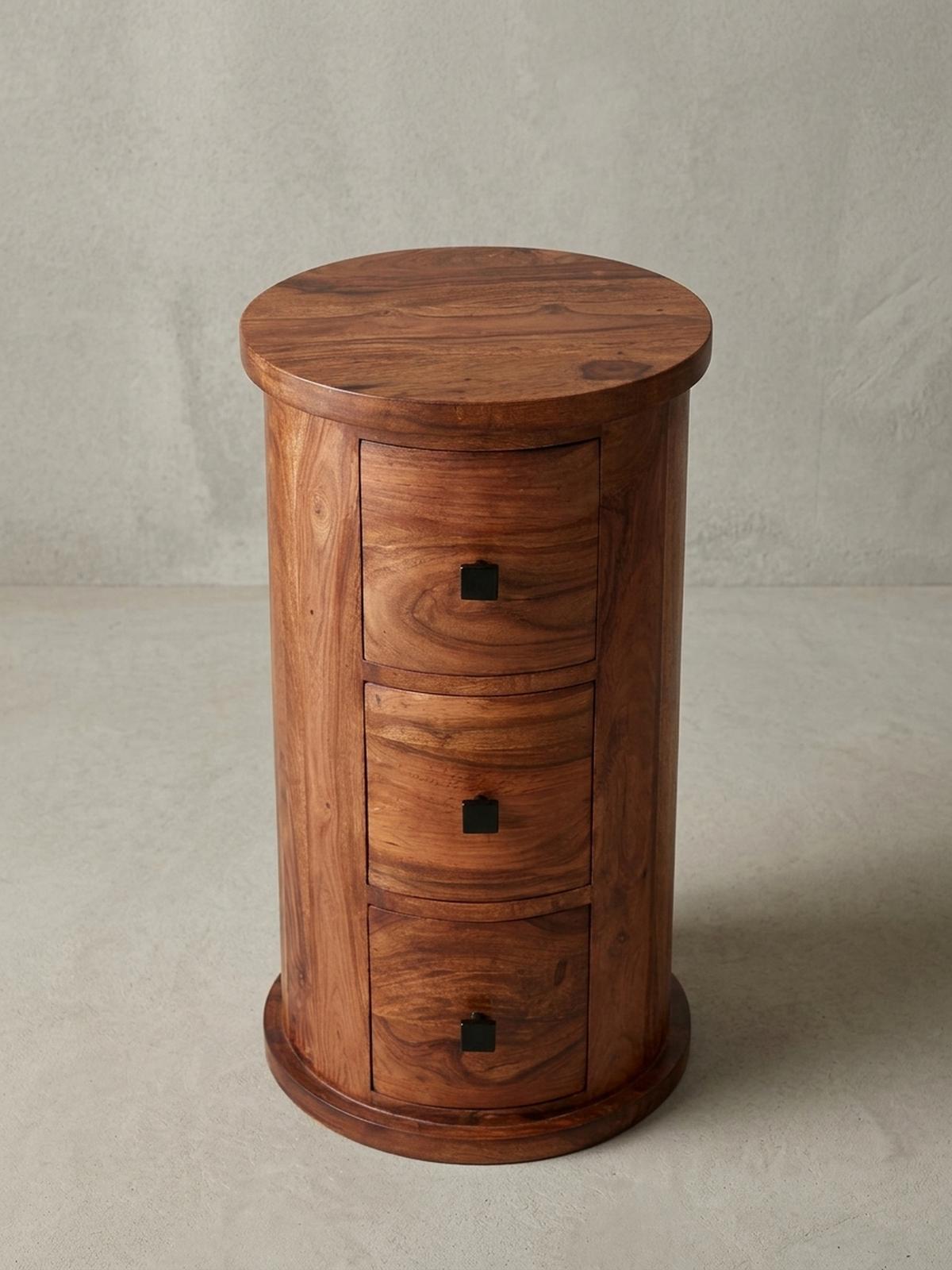 KOMMODE – Massivholz, 3 Schubladen, rustikal - Braun, Holz/Metall (35/65/35cm) - KADIMA DESIGN